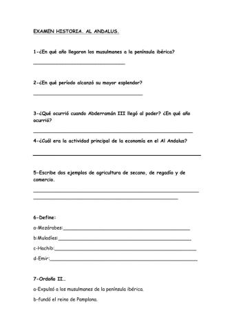 Al andalus en los siglos VIII-XI en la península Ibérica