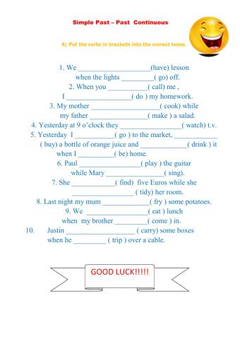 Simple Past Past Continuous