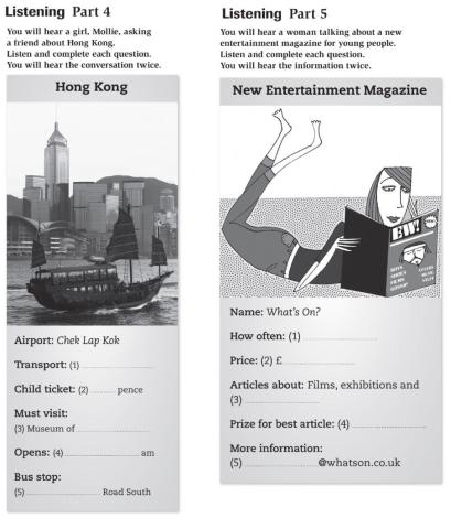 Ket listening parts 4 & 5