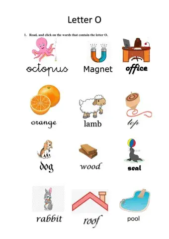 Reading words with beginning O