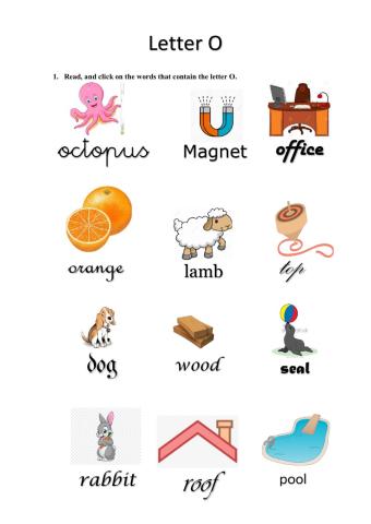 Reading words with beginning O