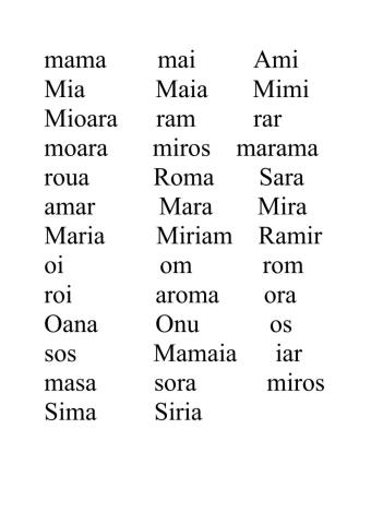 Exersare cuvinte înregistrate