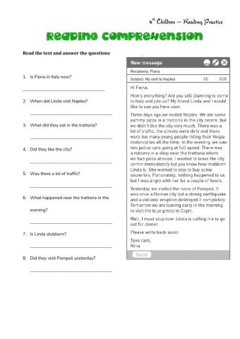 Reading Comprehension Elementary