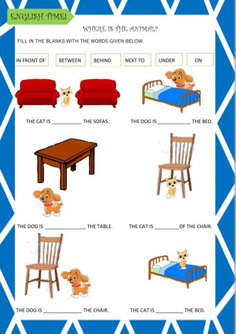 Prepositions and animals