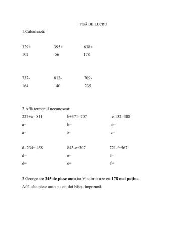 Aflarea numarului necunoscut