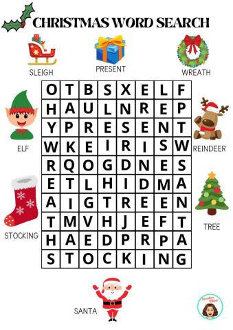 Christmas word search