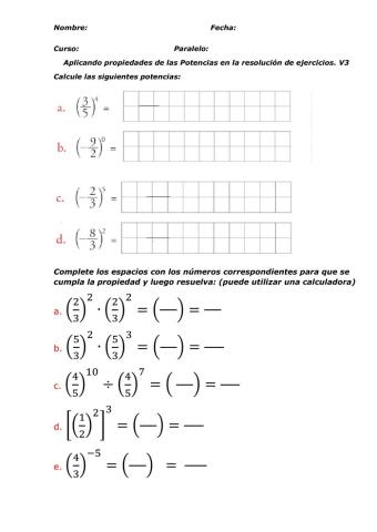Aplicación de Propiedades de Racionales NEE