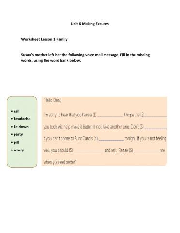 Unit 6 Lesson 1 Family