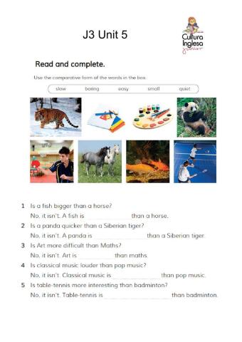 J4 U5 - Comparative - Reading 1
