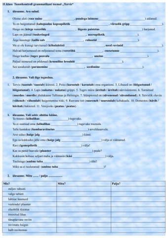 Tervis -A.Siirak -Kõnele ja kirjuta õigesti- põhjal