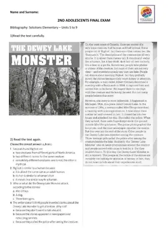 Solutions Elementary Units 5 - 9