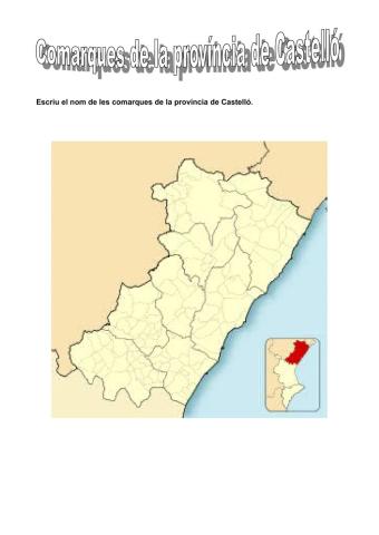 Comarques de la província de Castelló