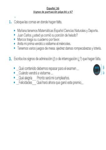 Español 3G-Signos de puntuación