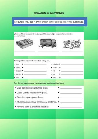 Formación de sustantivos