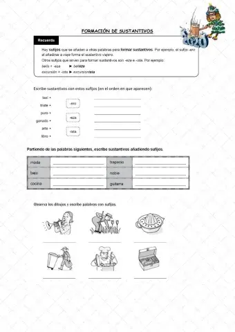 Formación de sustantivos