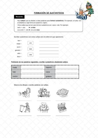 Formación de sustantivos