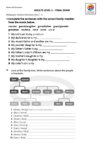 Solutions Elementary Units 1 - 3
