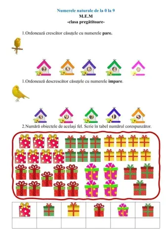 Numerele de la 0 la 9