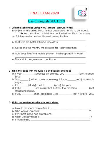 Final exam UOE 4th jr