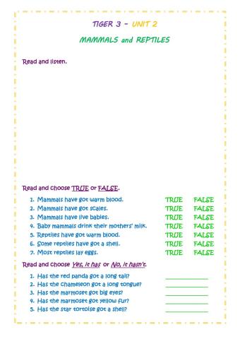 Mammals and Reptiles - Tiger 3