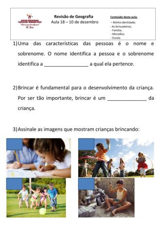 Geografia Revisão de Conteúdos