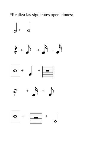 Operaciones con figuras musicales