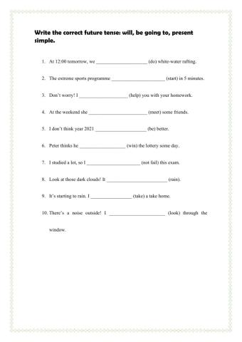 Future tense practice