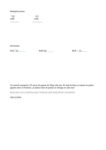 Multiplicaciones y divisiones