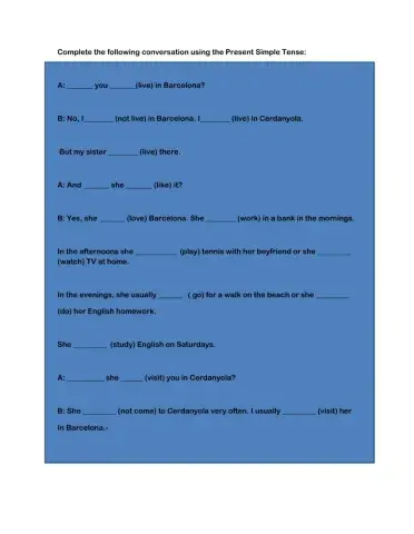 Present simple tense