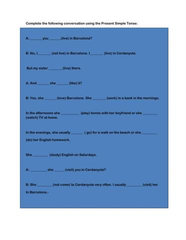 Present simple tense