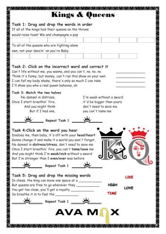 Song: Kings and Queens