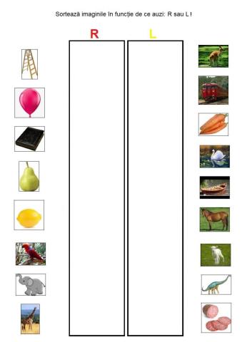Sortează în funcție de R sau L