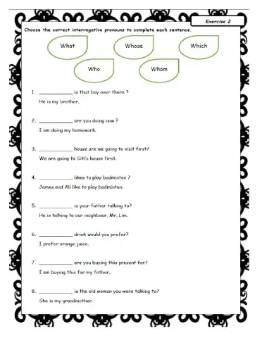 Interrogative pronouns