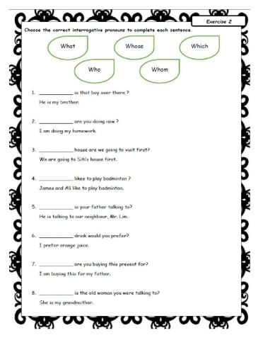 Interrogative pronouns