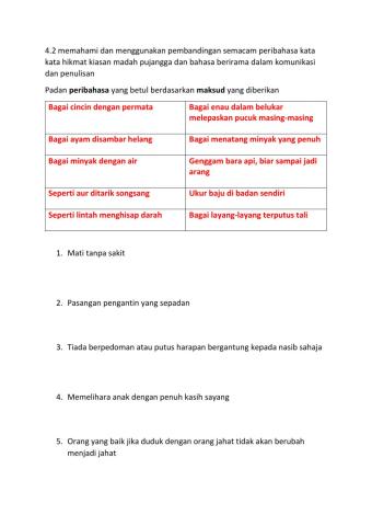 Peribahasa dan Maksud
