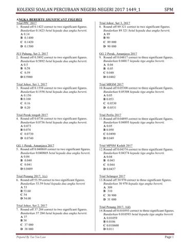 Latihan Ulangkaji PT3: Angka Bererti