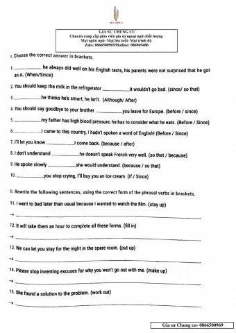 Lớp 12 - Kiểm tra 15 phút Unit 8,9,10