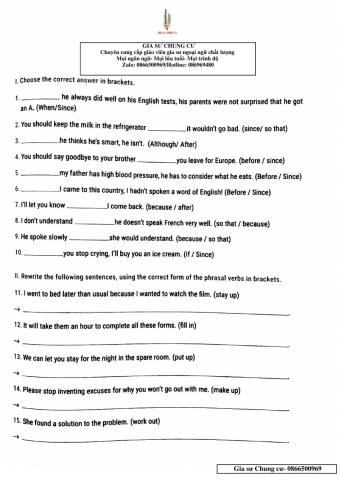 Lớp 12 - Kiểm tra 15 phút Unit 8,9,10