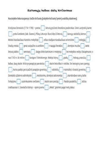 Kaitomųjų kalbos dalių kirčiavimas