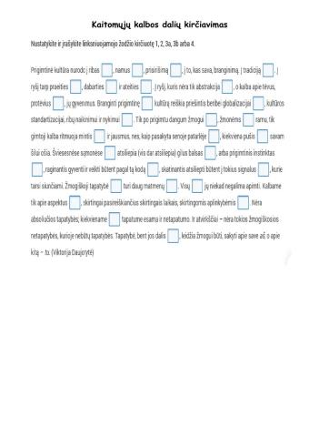 Kaitomųjų kalbos dalių kirčiavimas (2)