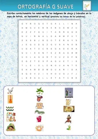 Sopa de letras g suave