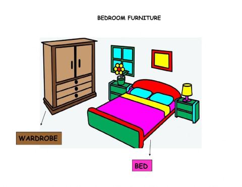 Bed & wardrobe