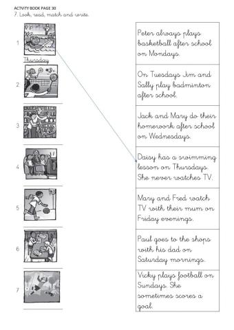 Routines and days of the week