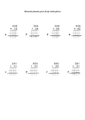 Mnożenie przez liczby wielocyfrowe