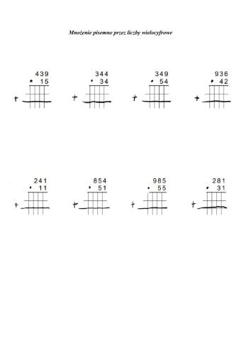 Mnożenie przez liczby wielocyfrowe