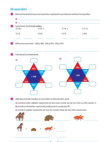 Adunarea și scăderea nr. nat. 0-1000
