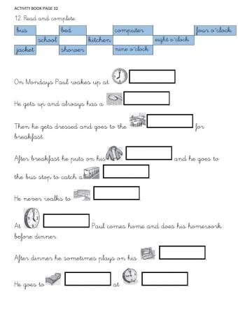 Complete the text with the words.