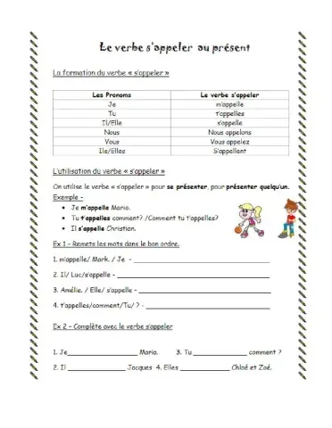 Le verbe s'appeler