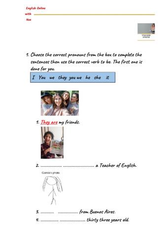 Verb to Be Affirmative and Subject Pronouns