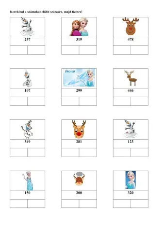 Kerekítés 500-as számkörben százasra, tízesre 3.o.